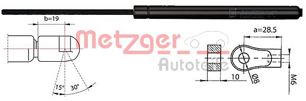 METZGER 2110404 Gasfeder, Motorhaube